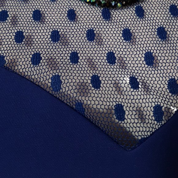 OLIMARA Blue Cocktail Dress, Made in Spain, sz. 8 - Picture 8 of 14